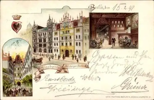 Litho Berlin, Siechen's Nürnberger Bierhaus, Innenansicht