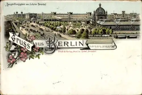 Litho Berlin Tiergarten Moabit, Ausstellungsplatz, Lehrter Bahnhof