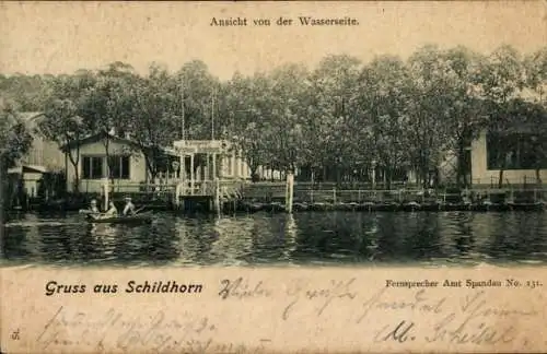 Ak Berlin Wilmersdorf Grunewald Schildhorn, See, Ruderboot