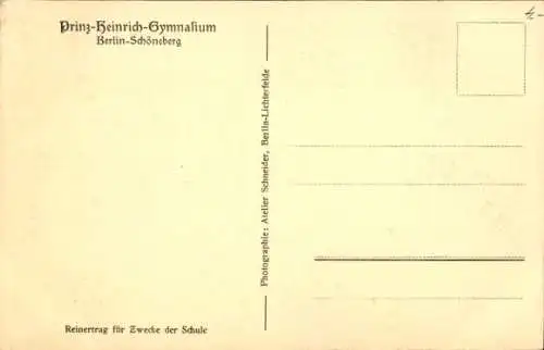 Ak Berlin Schöneberg, Prinz-Heinrich-Gymnasium