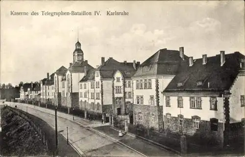 Ak Karlsruhe in Baden, Kaserne, Telegraphen-Bataillon IV