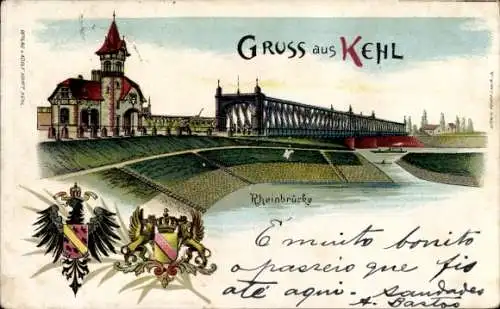 Wappen Litho Kehl am Rhein, Rheinbrücke