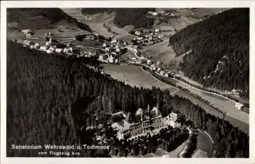 Ak Todtmoos im Schwarzwald, Sanatorium Wehrawald, Fliegeraufnahme