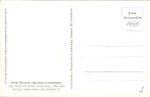 Ak Fischbachtal im Odenwald, Schloss Lichtenberg, Fliegeraufnahme