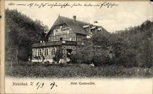 Ak Alexisbad Harzgerode am Harz, Hotel Klostermühle