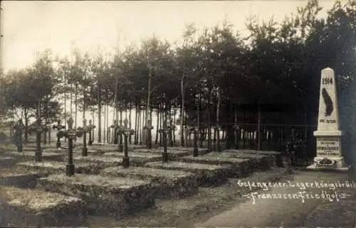 Ak Königsbrück in der Oberlausitz, Gefangenen-Lager, Franzosen-Friedhof, I. WK