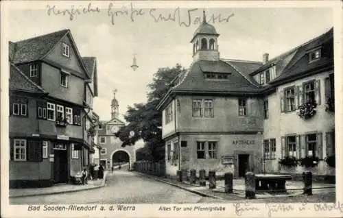 Ak Bad Sooden Allendorf in Hessen, Altes Tor, Pfennigstube, Apotheke