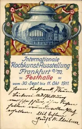 Ak Frankfurt am Main, Internationale Kochkunst-Ausstellung 1911, Ausstellungsgebäude