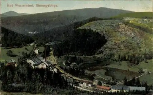 Ak Kořenov Bad Wurzelsdorf Region Reichenberg, Gesamtansicht, Fabrik