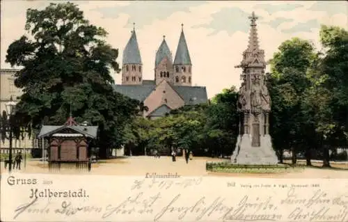 Ak Halberstadt, Liebfrauenkirche, Denkmal