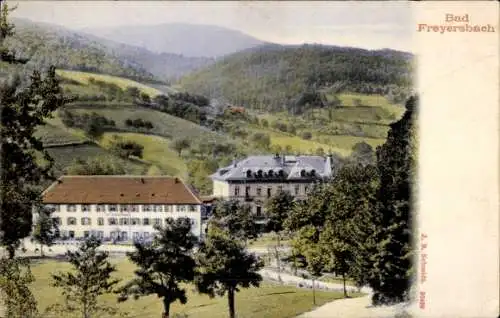 Ak Bad Freyersbach Bad Peterstal Griesbach im Schwarzwald, Teilansicht, Gasthaus