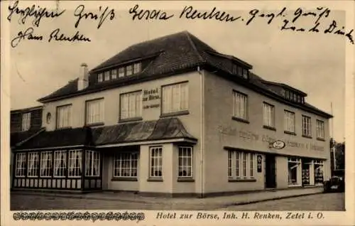 Ak Zetel in Oldenburg Friesland, Hotel zur Börse