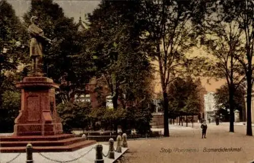 Ak Słupsk Stolp Pommern, Bismarck-Denkmal