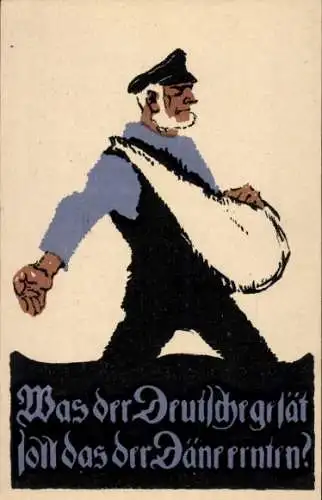 Ak Schleswig, Abstimmung am 14. März 1920, Bauer beim Aussäen