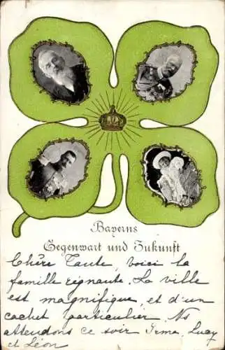 Ak Bayerns Gegenwart und Zukunft, Kronprinz Rupprecht, Prinzregent Luitpold