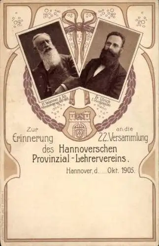 Wappen Ak Hannover in Niedersachsen, Provinzial-Lehrerverein, 22. Versammlung 1905, Wanner, Ulrich