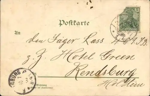 Litho Klar zum Gefecht, Kaiser Wilhelm II., Deutsche Soldaten, Fahnen