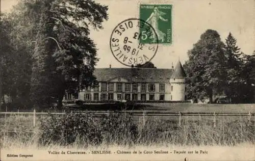 Ak Senlisse Yvelines, Chateau de la Cour Senlisse, Facade sur le Parc