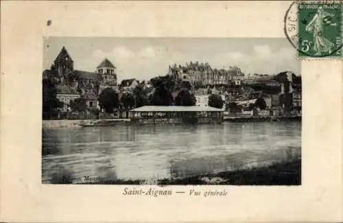 Passepartout Ak Saint Aignan sur Cher Loir et Cher, vue generale