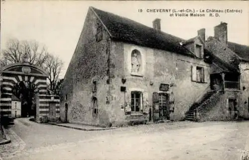 Ak Cheverny Loir et Cher, Schloss, Eingang, Vieille Maison