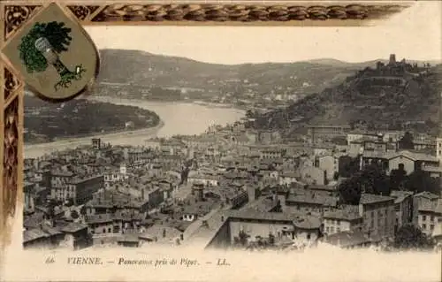 Präge Wappen Ak Vienne, Panorama pris de Pipet