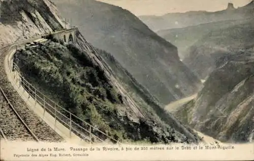 Ak Grenoble Isère, Ligne de la Mure, Passage de la Rivoire, Drac, Mont Aiguille