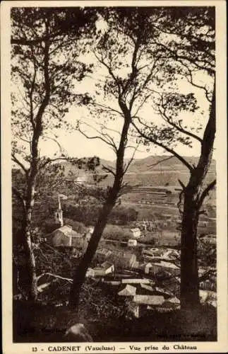 Ak Cadenet Vaucluse, Panorama, Chateau