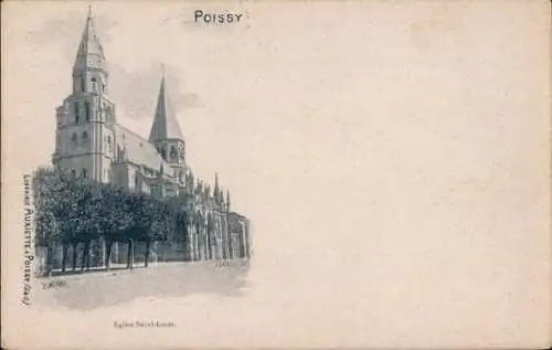 Ak Poissy Yvelines, Kirche St. Louis