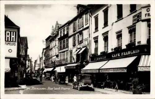 Ak Beauvais Oise, Rue Saint-Pierre, Café Francais