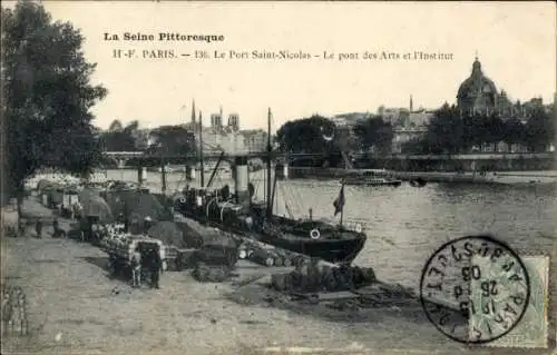 Ak Paris I, Port Saint Nicolas, Pont des Arts