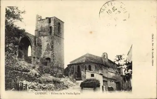 Ak Capendu Aude, Ruines de la Vieille Eglise