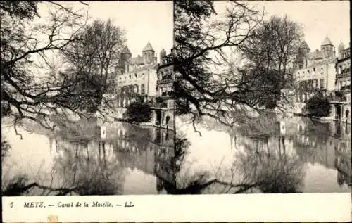 Stereo Ak Metz Moselle, Mosel-Kanal