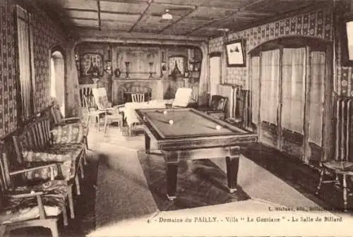 Ak Le Pailly Haute Marne, Domäne Pailly, Villa La Gentiane, Billardsaal