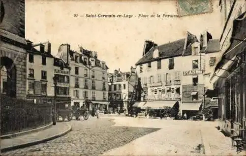 Ak Saint Germain en Laye Yvelines, Place de la Paroisse