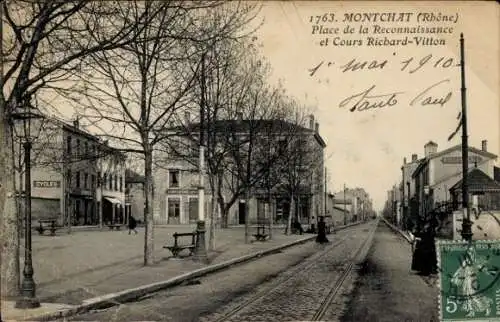 Ak Montchat, Place de la Reconnaissance, Cours Richard-Vitton