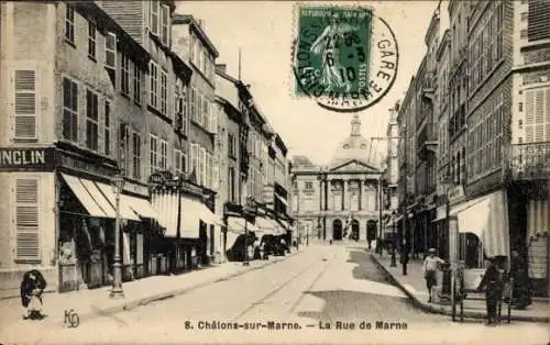 Ak Chalons sur Marne, La Rue de Marne