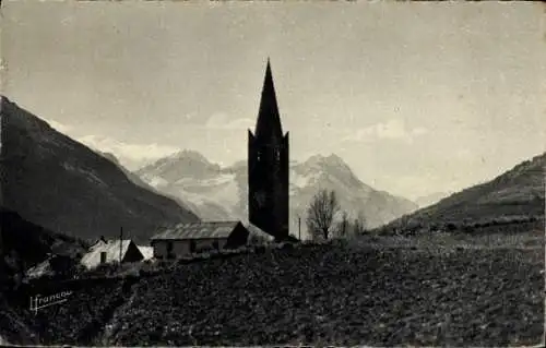 Ak Saint-Chaffrey Hautes Alpes, Kirche, Guisane-Tal