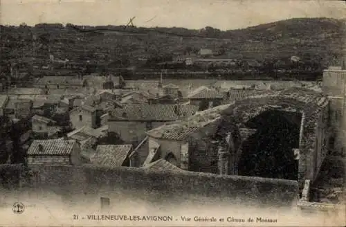 Ak Villeneuve les Avignon Gard, Gesamtansicht, Coteau de Montaur