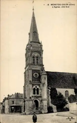 Ak Menetou-Salon Cher, Kirche, Südseite