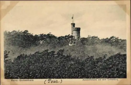 Ak Gonsenheim Mainz am Rhein, Aussichtsturm, Lenneberg