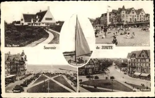 Ak Zoute Knokke Heist Heyst Knocke sur Mer Westflandern, Avenue Elisabeth, Place Albert