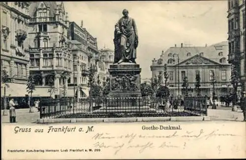 Ak Frankfurt am Main, Goethe-Denkmal