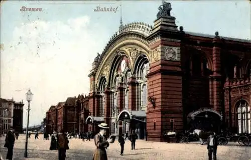 Ak Hansestadt Bremen, Bahnhof