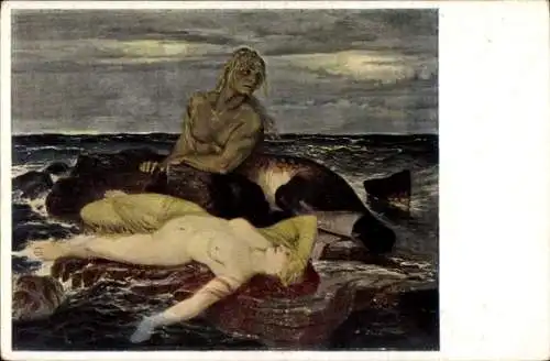 Künstler Ak Böcklin, A., Triton und Nereide