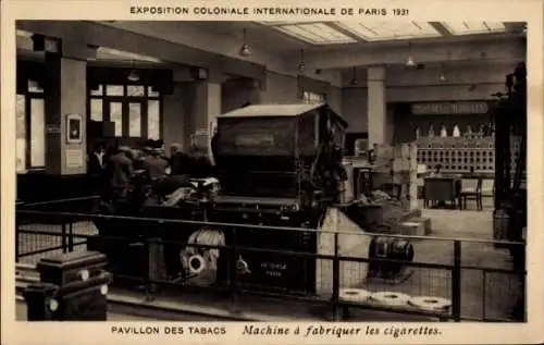 Ak Paris, Kolonialausstellung 1931, Tabac-Pavillon, Zigarettenmaschine