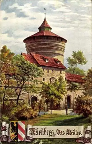 Künstler Ak Nürnberg, das Neutor, Neutorturm, Wappen