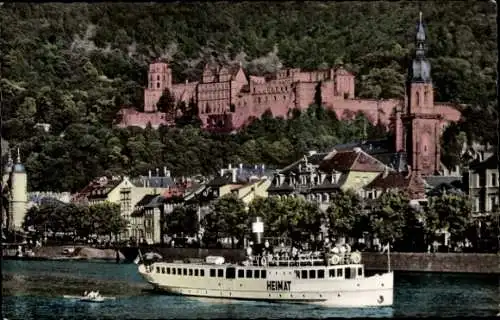 Ak Heidelberg am Neckar, Dampfer Heimat, Schloss