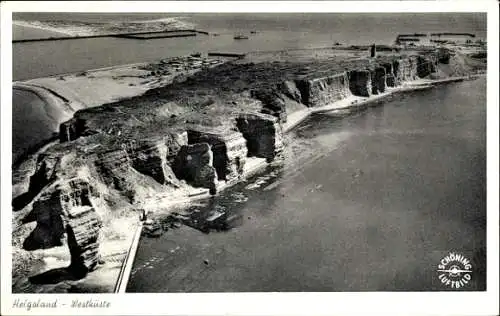 Ak Nordseeinsel Helgoland, Westküste, Luftbild