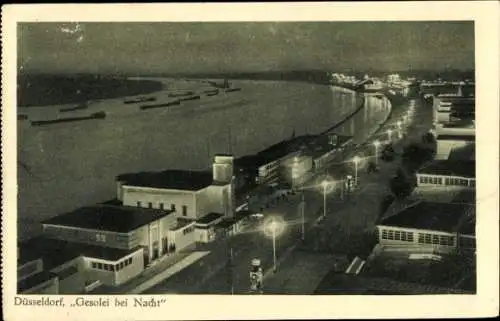 Ak Düsseldorf am Rhein, Gesolei bei Nacht, 1926