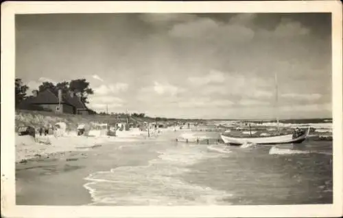 Ak Seeheilbad Zingst an der Ostsee, Strand und Kurhaus